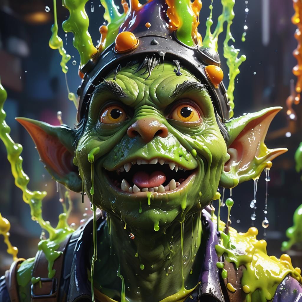 Goblin Plumber in Slime: Hyperrealistic Concept Art