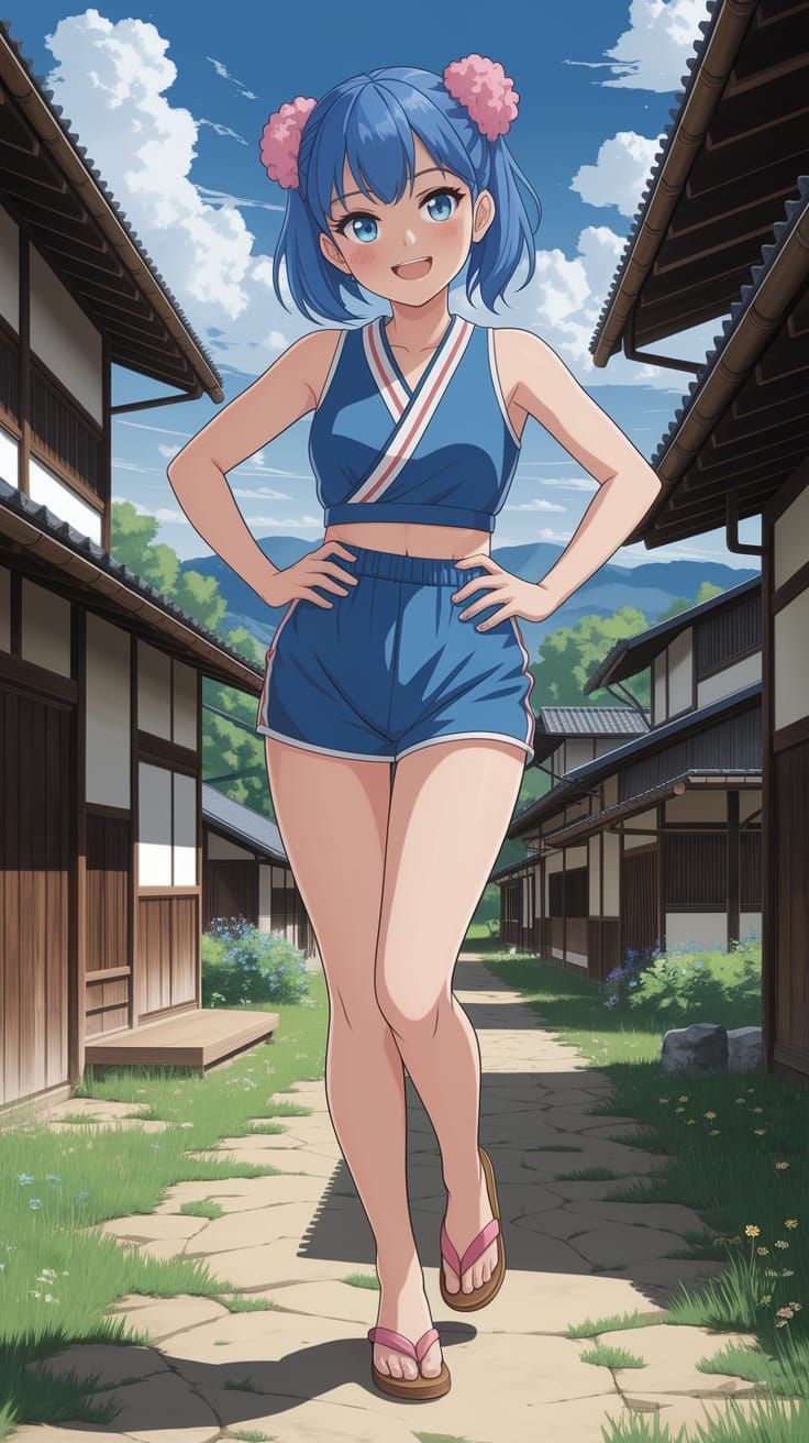 Confident Tomboy in Japanese Village, Anime Style