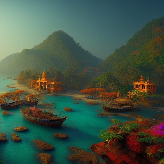 Goa Beach Fantasy Concept Art in Unreal Engine