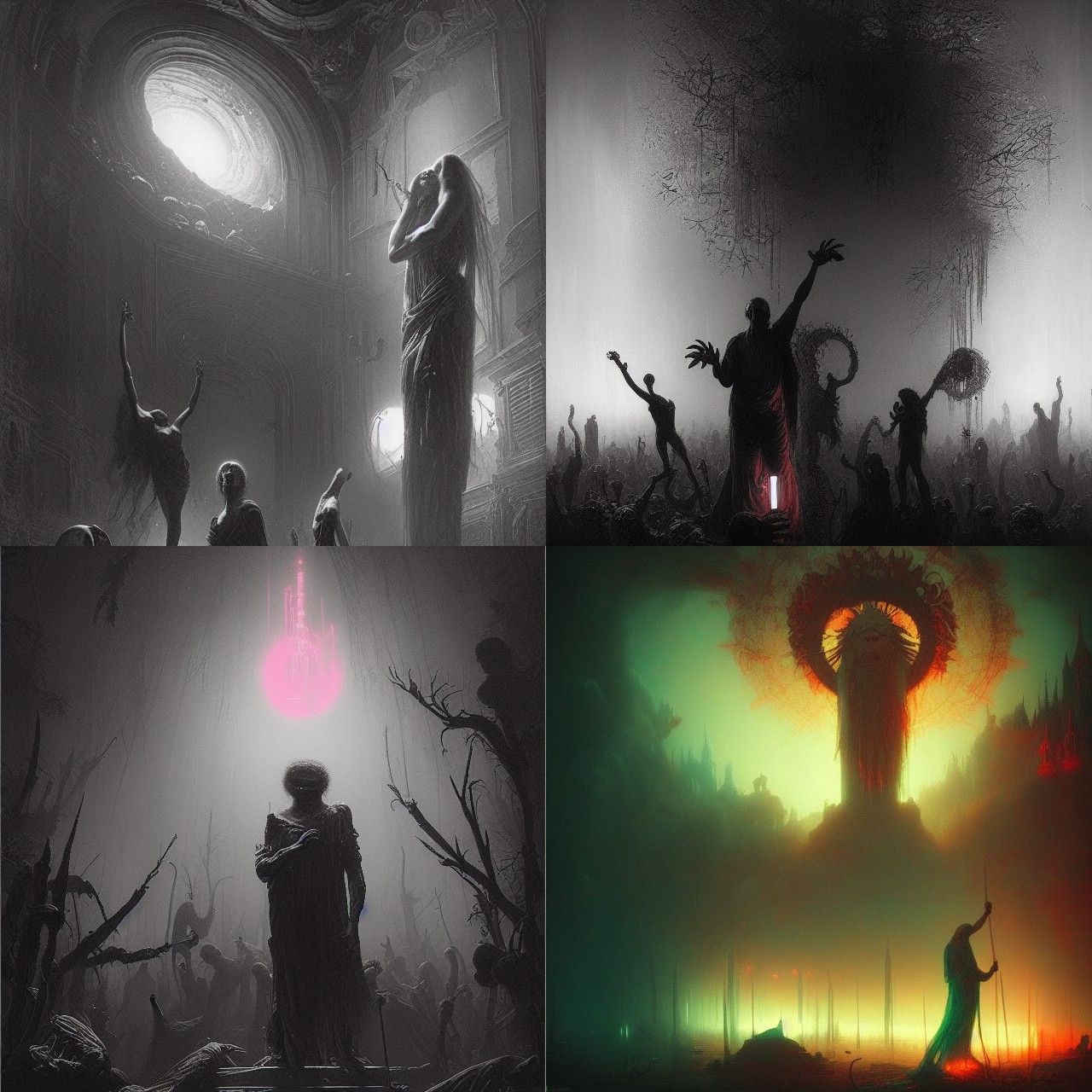 Synthwave Horror Scene with Frog and Neon Lights