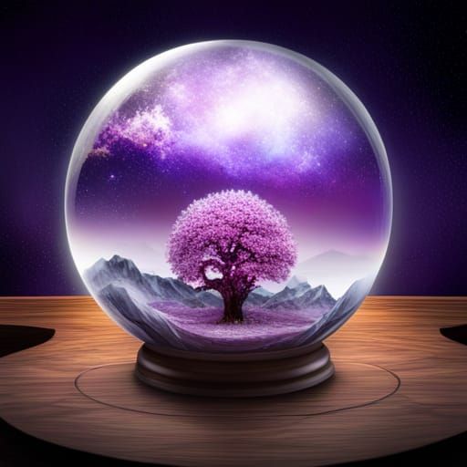 Crystal Ball Filled with Sparkling Amethyst Crystals