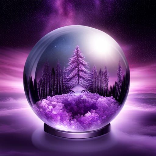 Crystal Ball Filled with Sparkling Amethyst Crystals