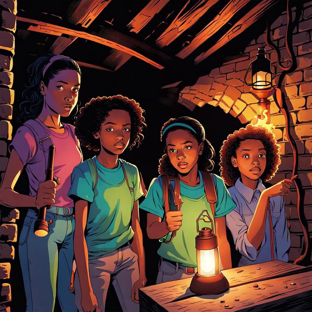 Teenage Sleuths Explore Haunted House in Comic Style