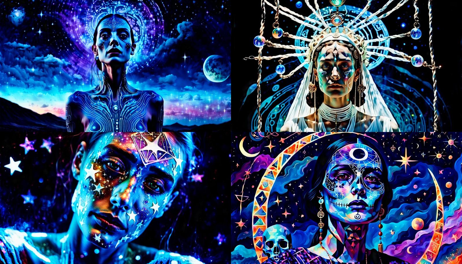 Sci-Fi Holographic Portrait of an Ethereal Woman