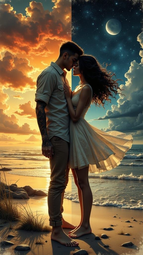 Romance Book Cover: Summer Beach Mood Illustration