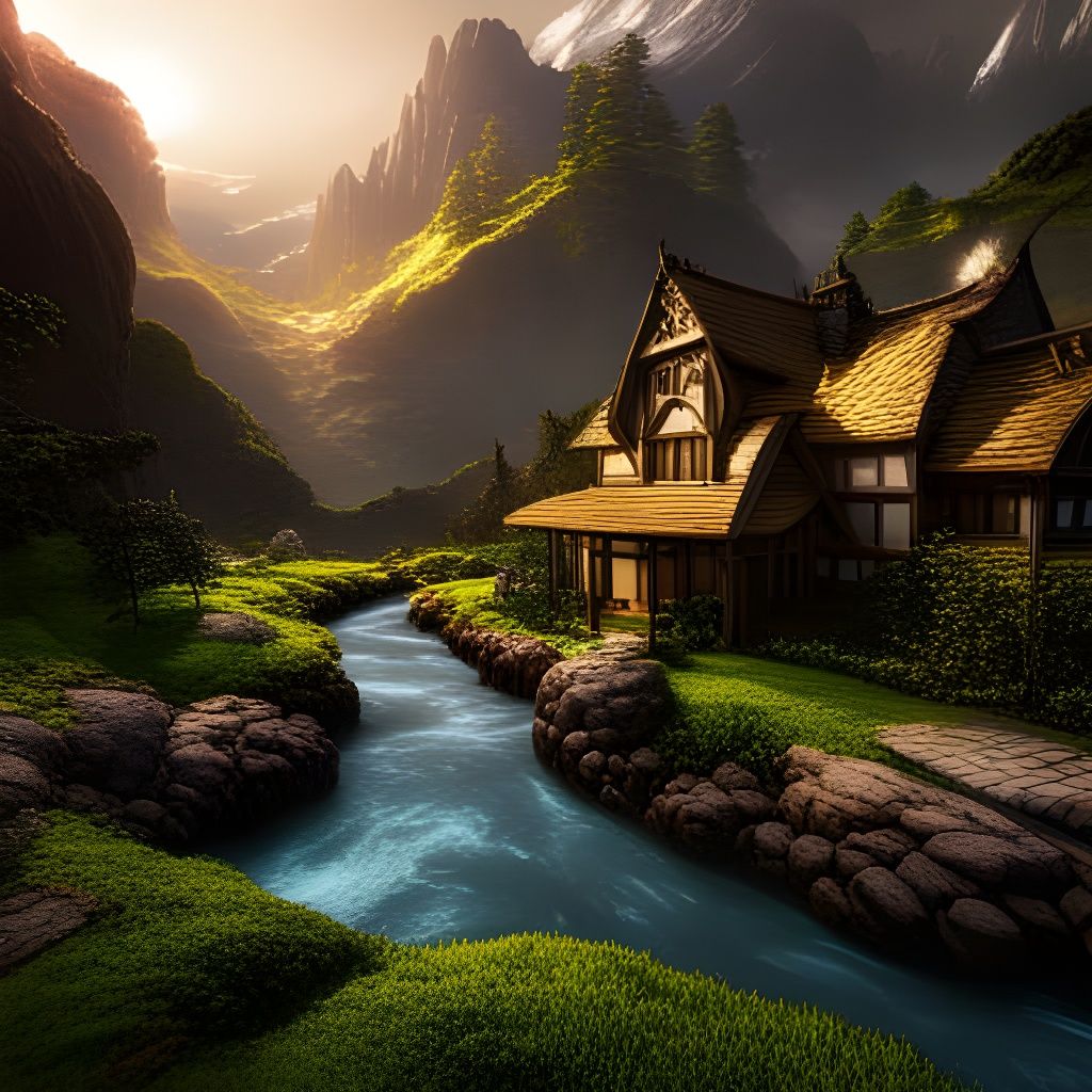 Fantasy landscape in spring