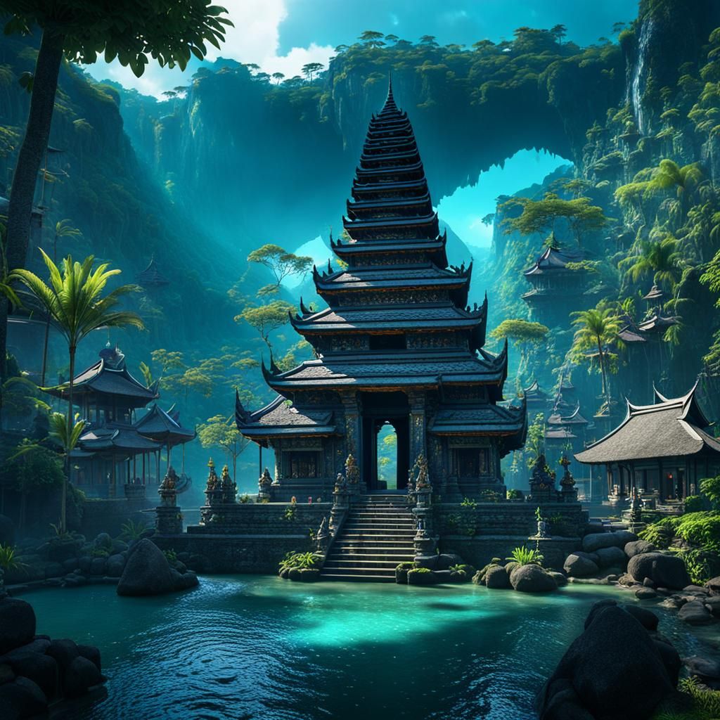 Woman at Tirta Gangga, Bali, Indonesia