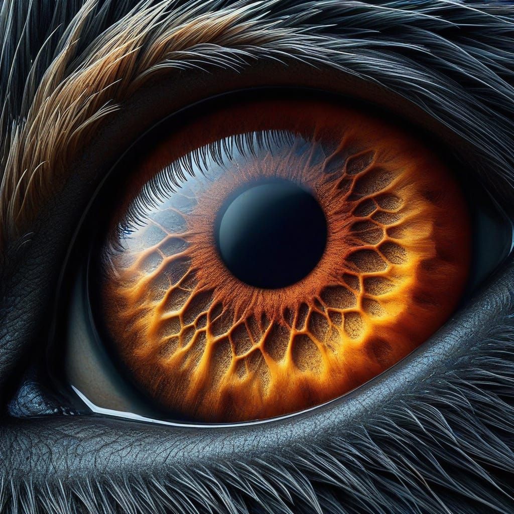 Macro Photograph: Kodiak Bear Eye with Honeycomb Iris