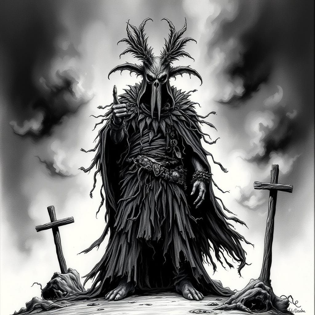 Eshu, Elegua, Papa Legba in Dark, Gothic Style