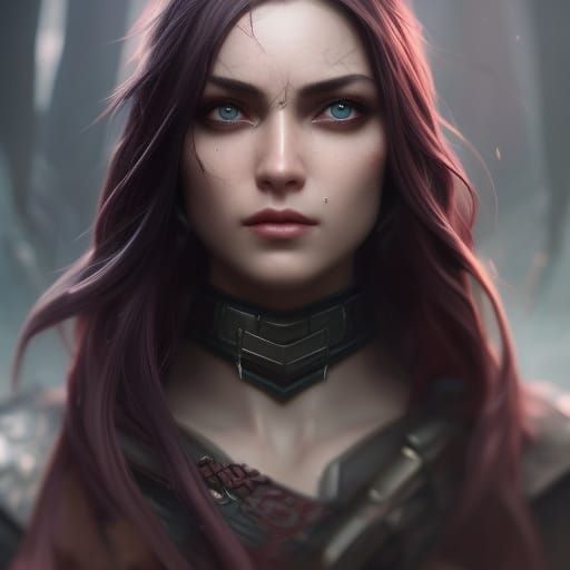 Victorian Assassin Portrait with Ice Blue Eyes