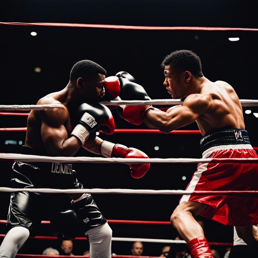 Boxer Throwing a Punch in Close-Up