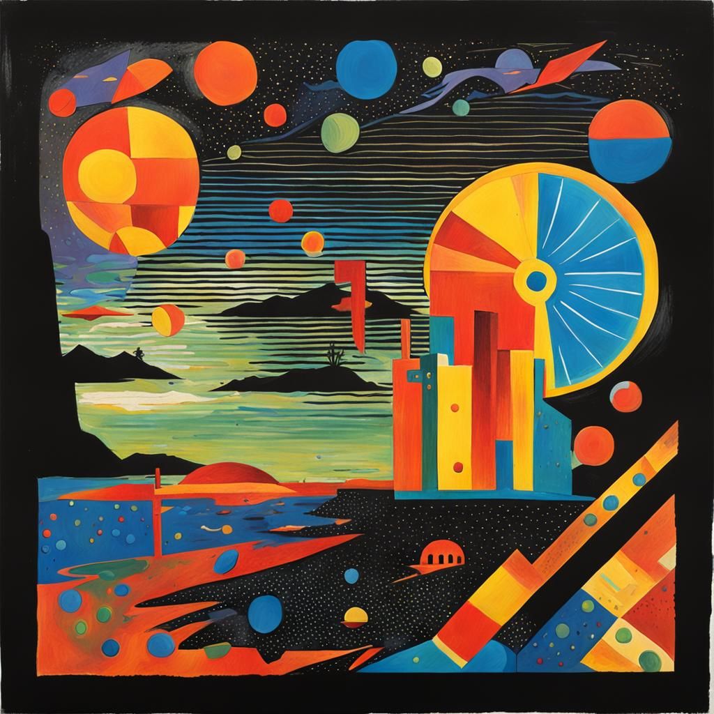 Abstract Rock Album Cover in Gouache Style