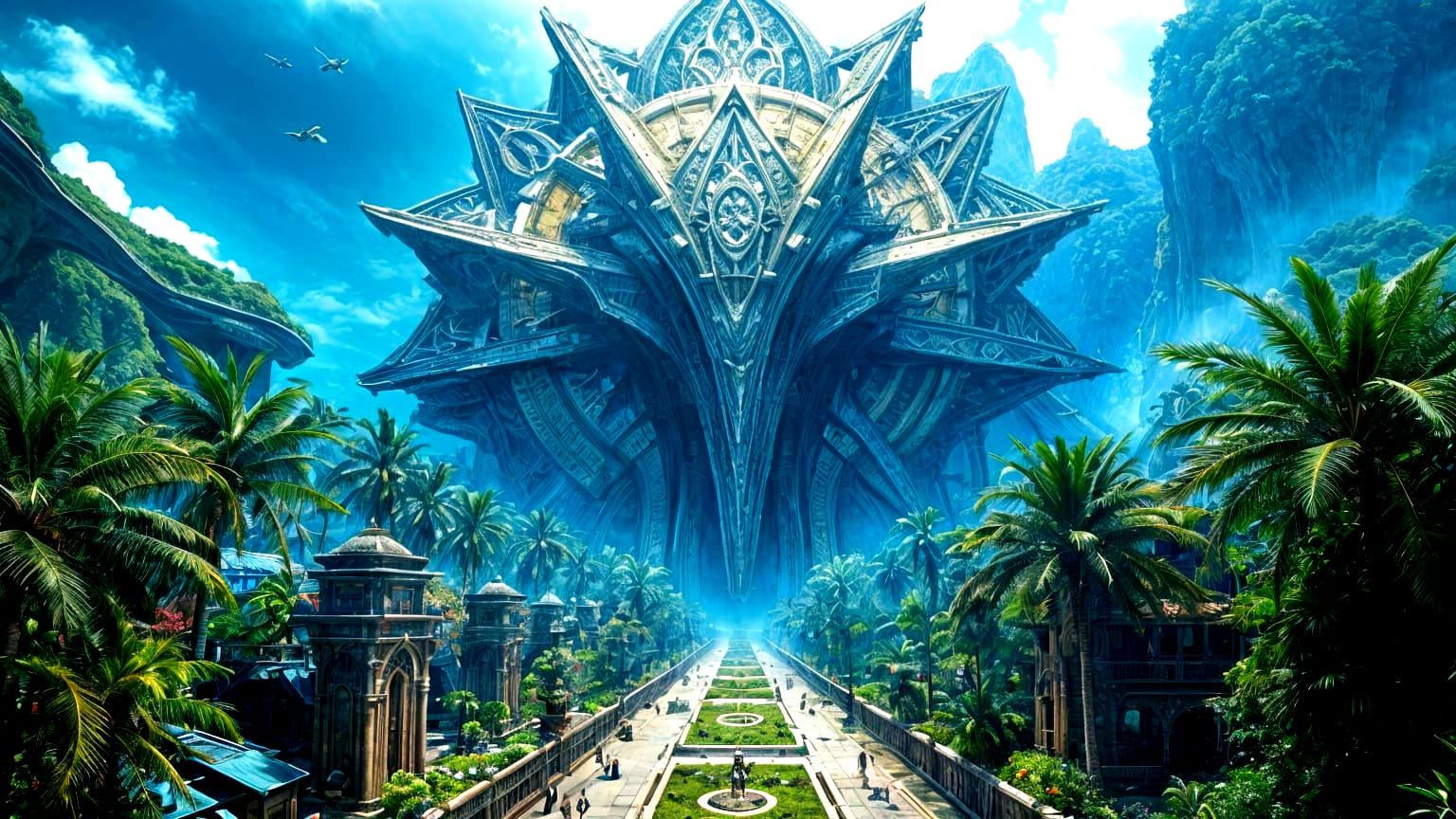 Alien Gods' Mandala City: Nature Meets Tech