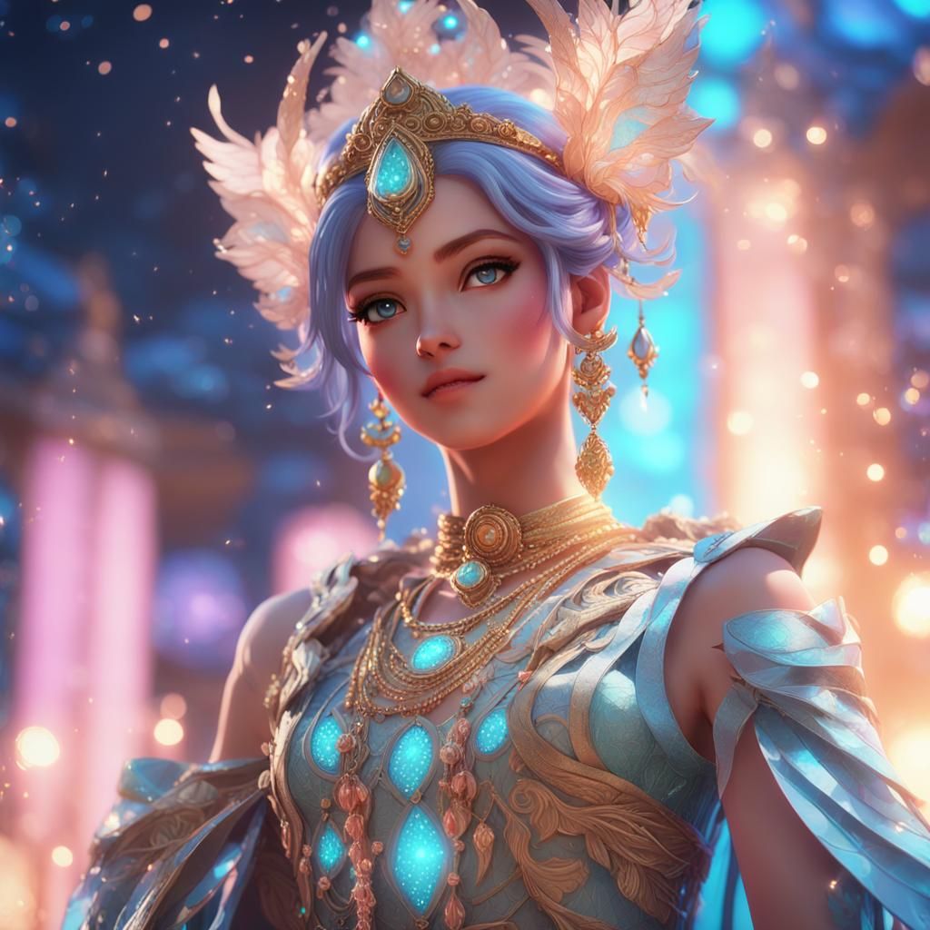 Aphrodite in Exotic Outfit: 3D Anime Art