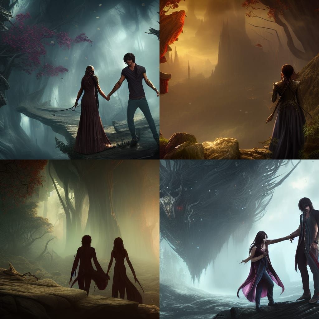 Damon and Elena Salvatore Matte Painting