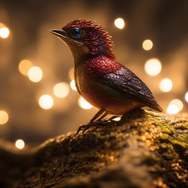 Cute Dragon with Christmas Bow: 3D Digital Art