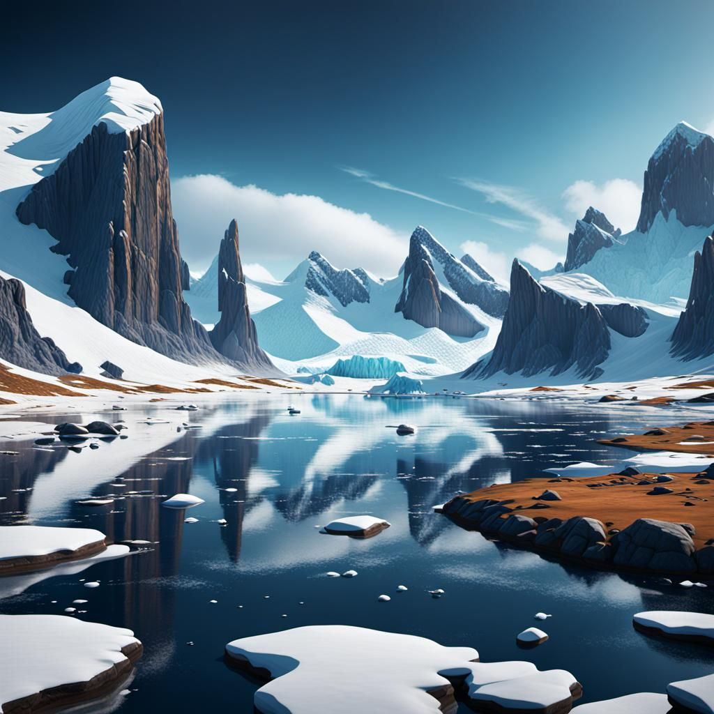 Antarctica Savannah: Detailed Fantasy Concept Art