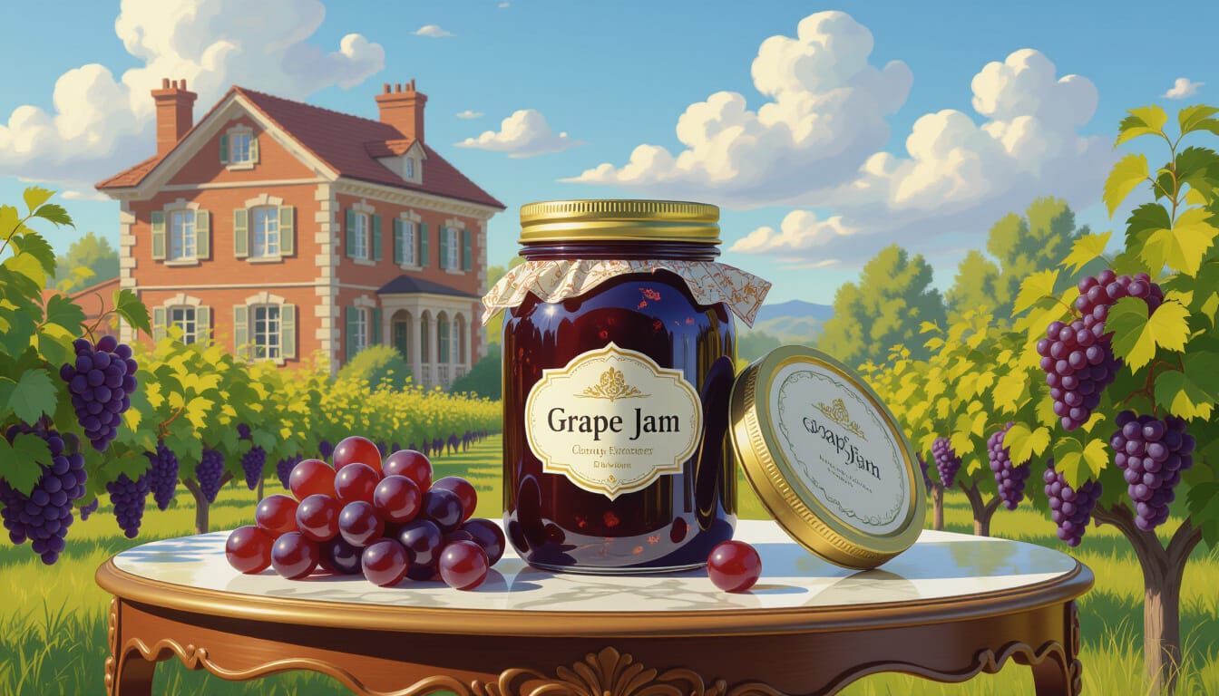 Luxurious Grape Jam Setting on Royal Table
