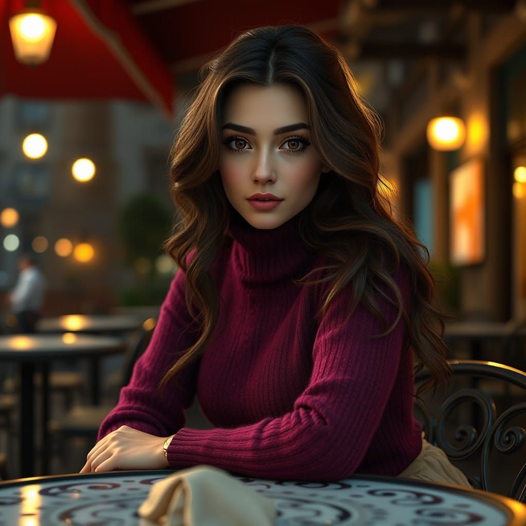 Glamorous Woman in Deep Berry Colors