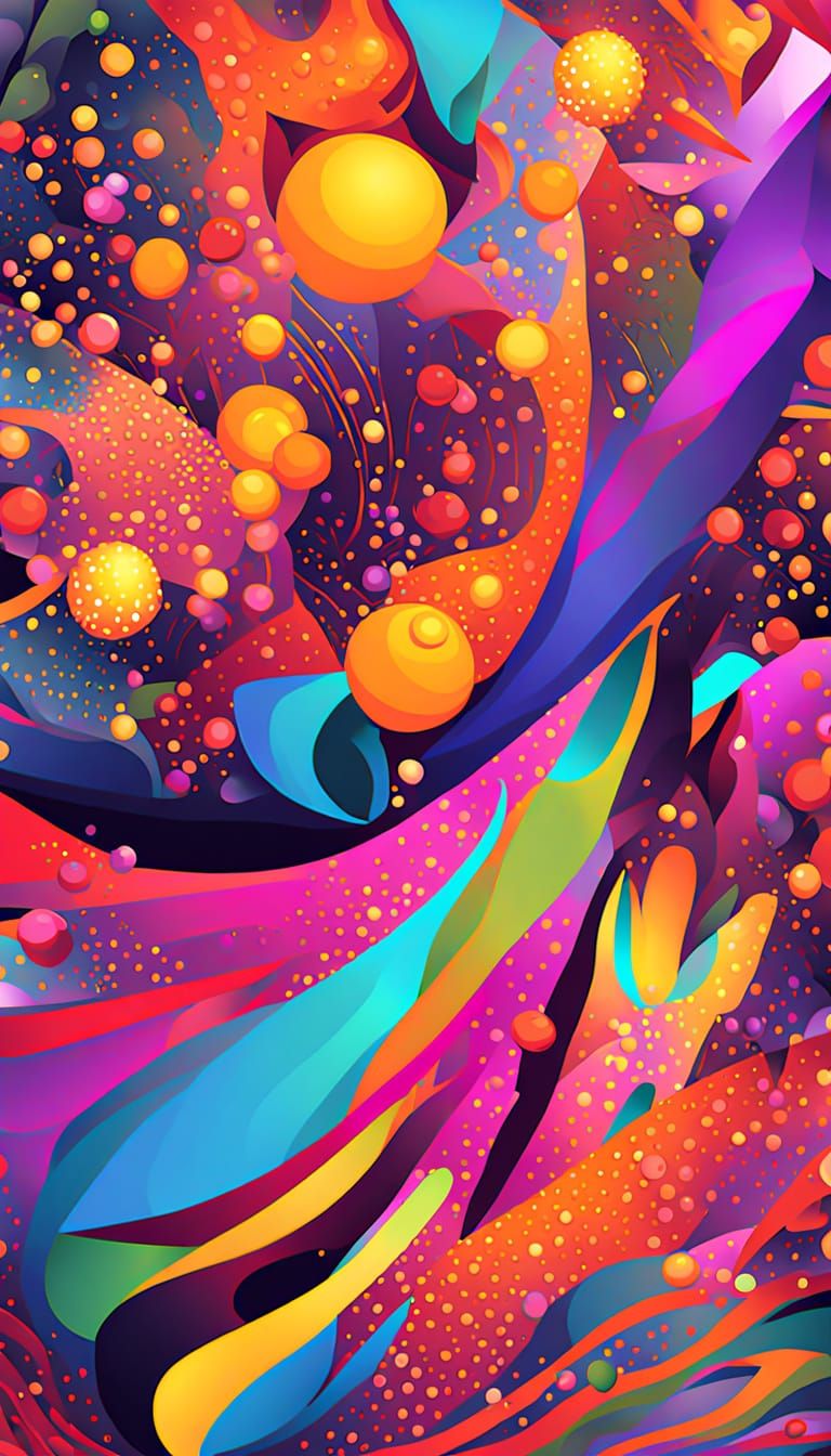 Vibrant Abstract Explosion of Color and Form
