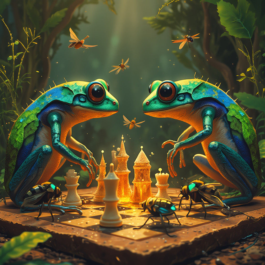Dart Frogs Play Chess with Living Insects