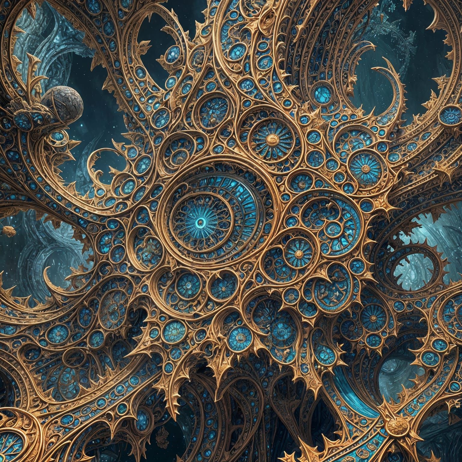 Ethereal Mandalbulb Fractal in Vibrant Color and Intricate D...