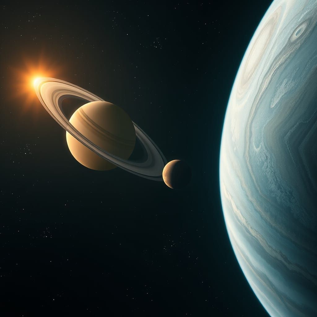 Celestial Wonders: Planets Align in Majestic Night Sky Proce...