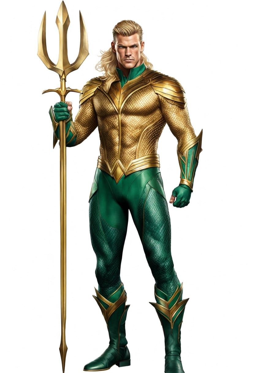 Alan Ritchson as Aquaman with Golden Trident
