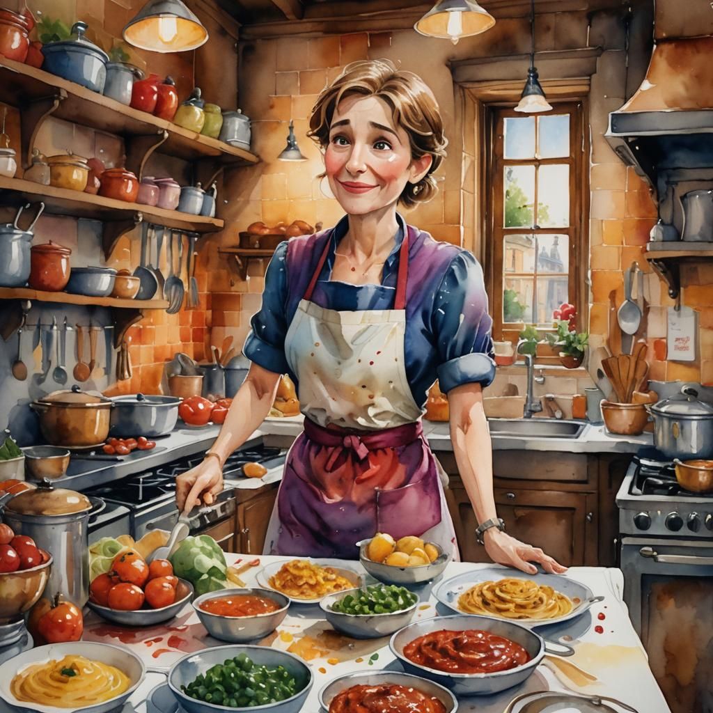 Ratatouille in Paris: Whimsical Watercolor Portrait