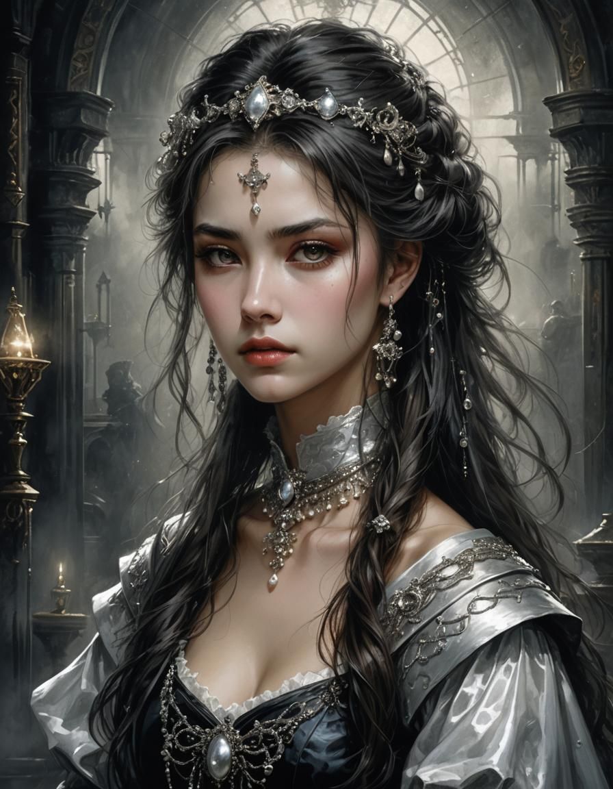 Beautiful Student Portrait in Dark Academia Style