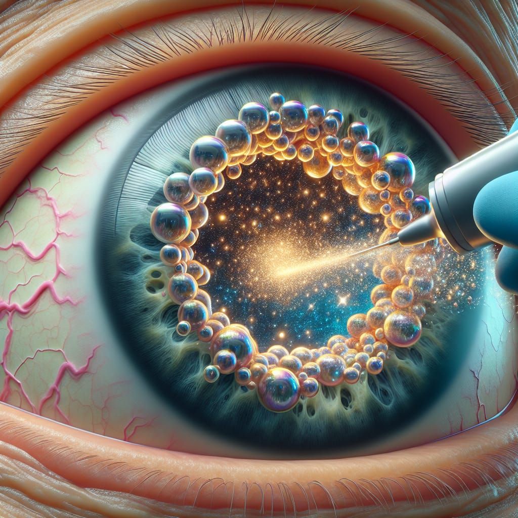 Eye Treatment with Bubbles in Hyperreal 3D