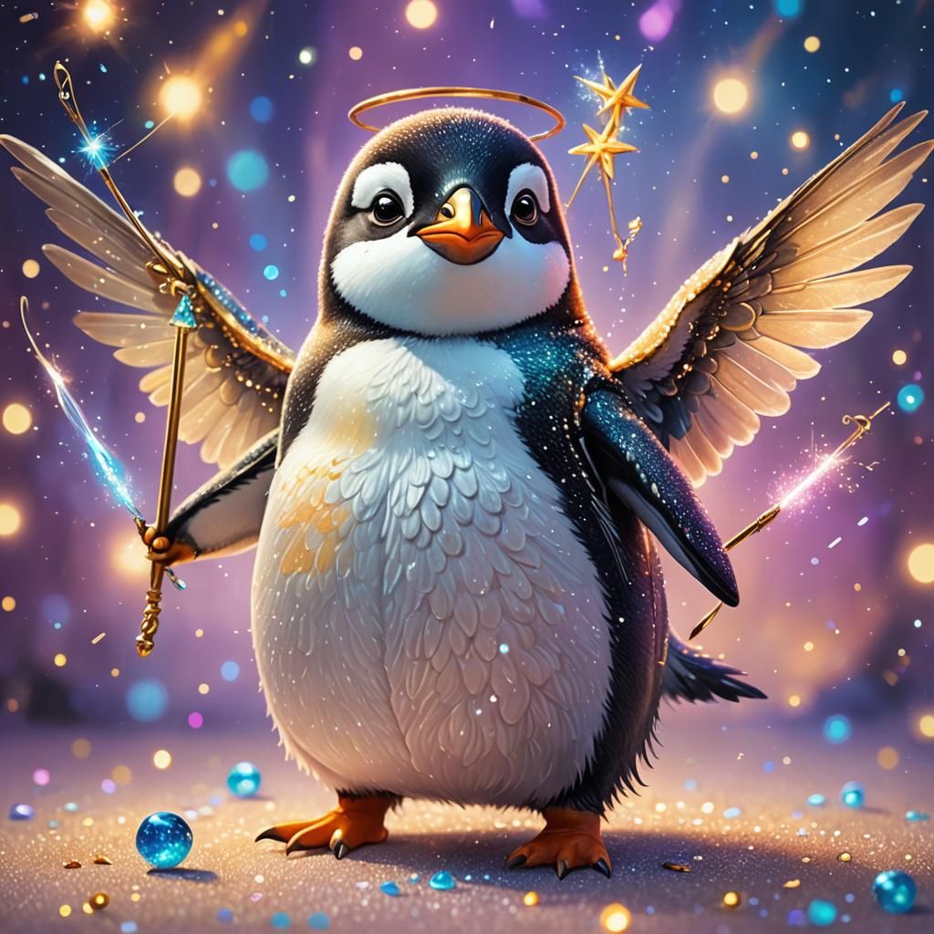 Winged Penguin with Magic Wand Concept Art