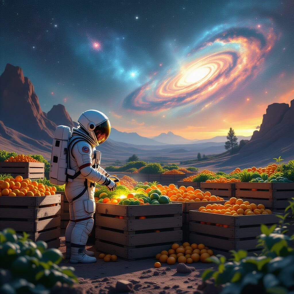 Bioluminescent Alien Farm on Distant Planet