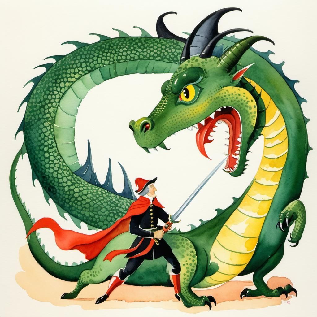 Saint George fighting the dragon
