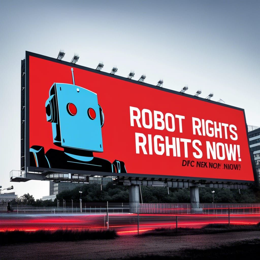 Billboard Demanding Robot Rights