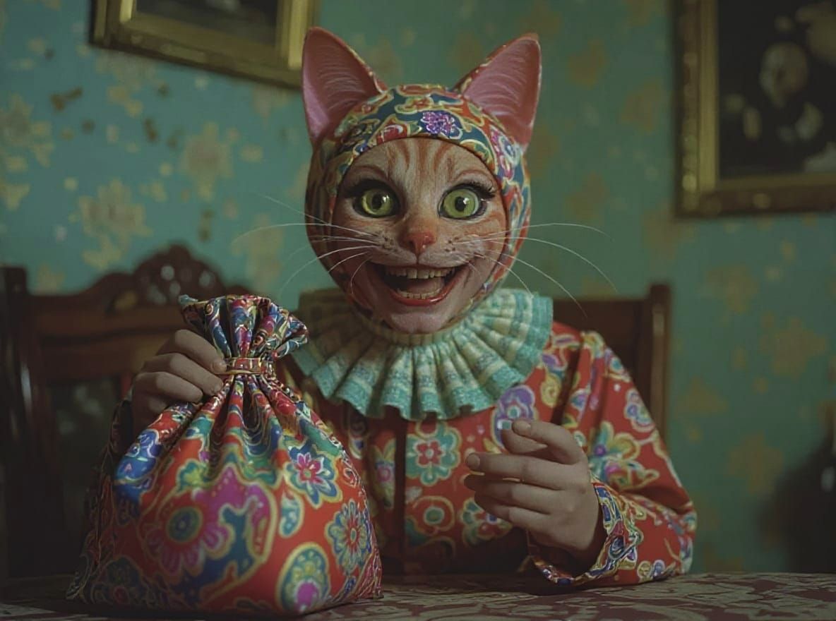 Surreal Being With Magic Bag, Anamorphic Lens Effect