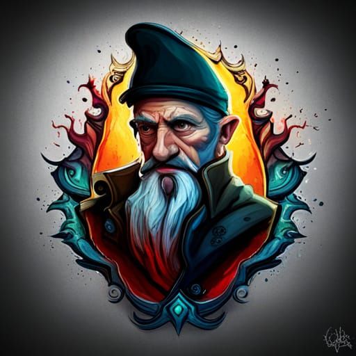 Runescape Wise Old Man Clan Logo in Graffiti Art