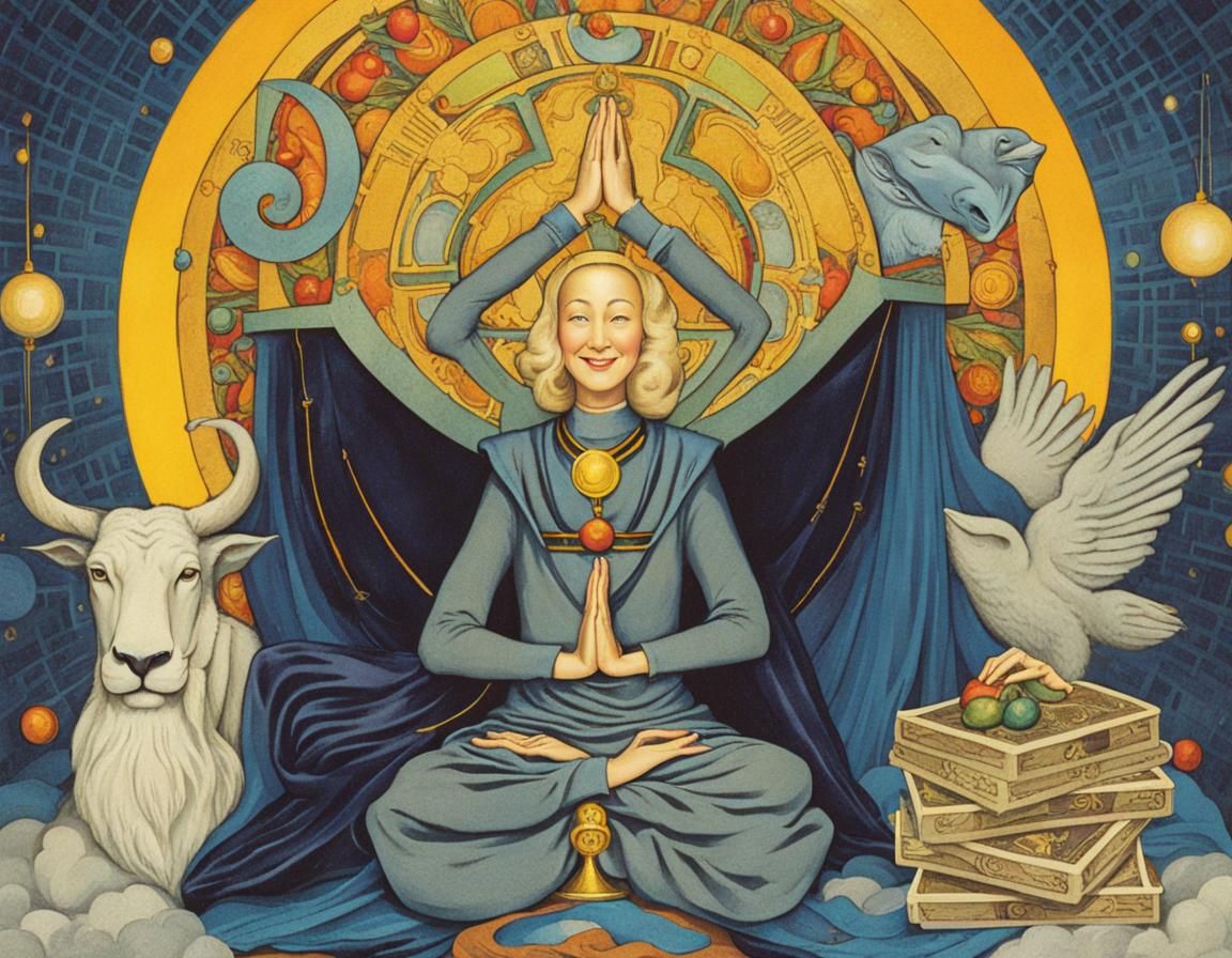 Meditating Hierophant Tarot Card Figure