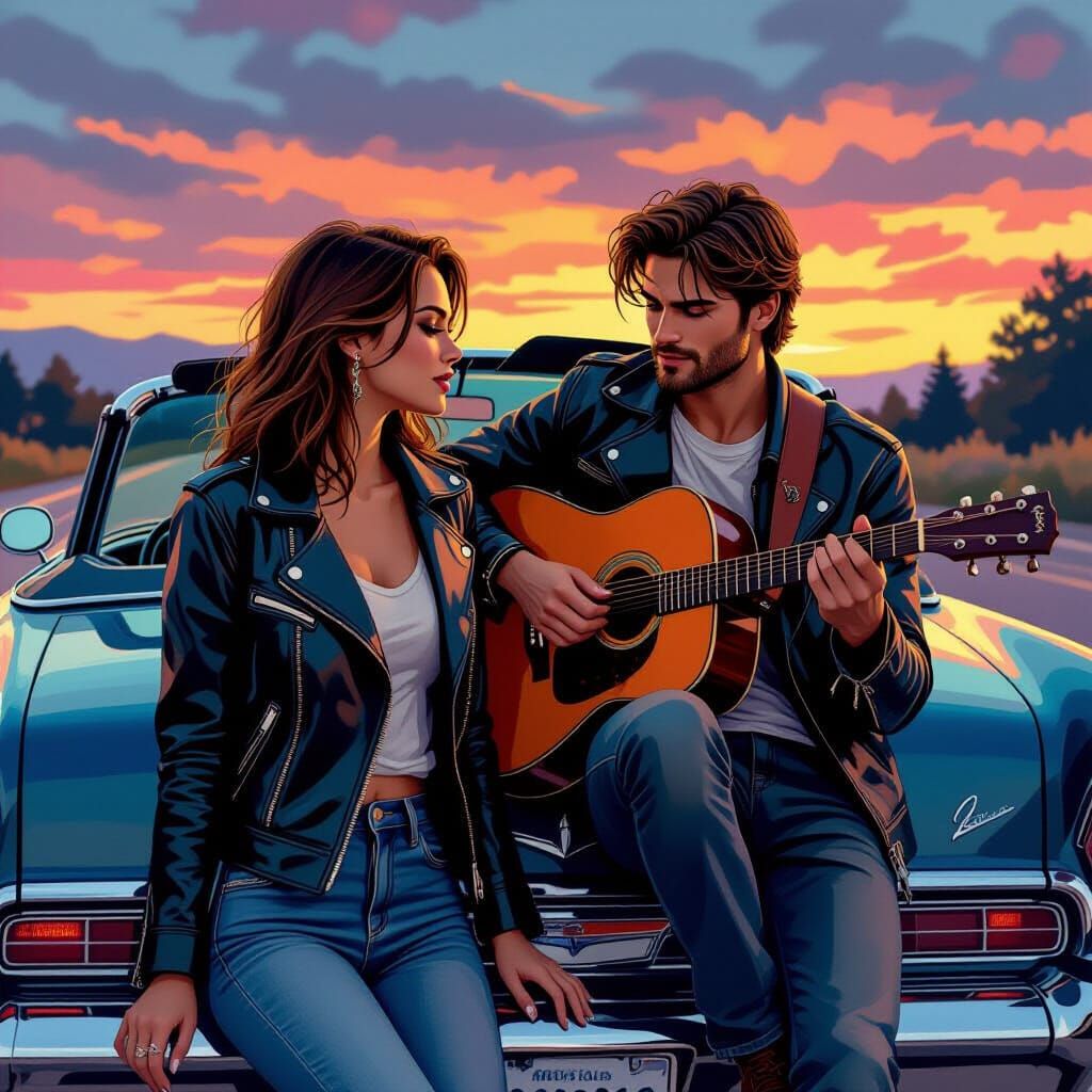 Vintage Convertible Meeting with Dreamy Nostalgic Quality