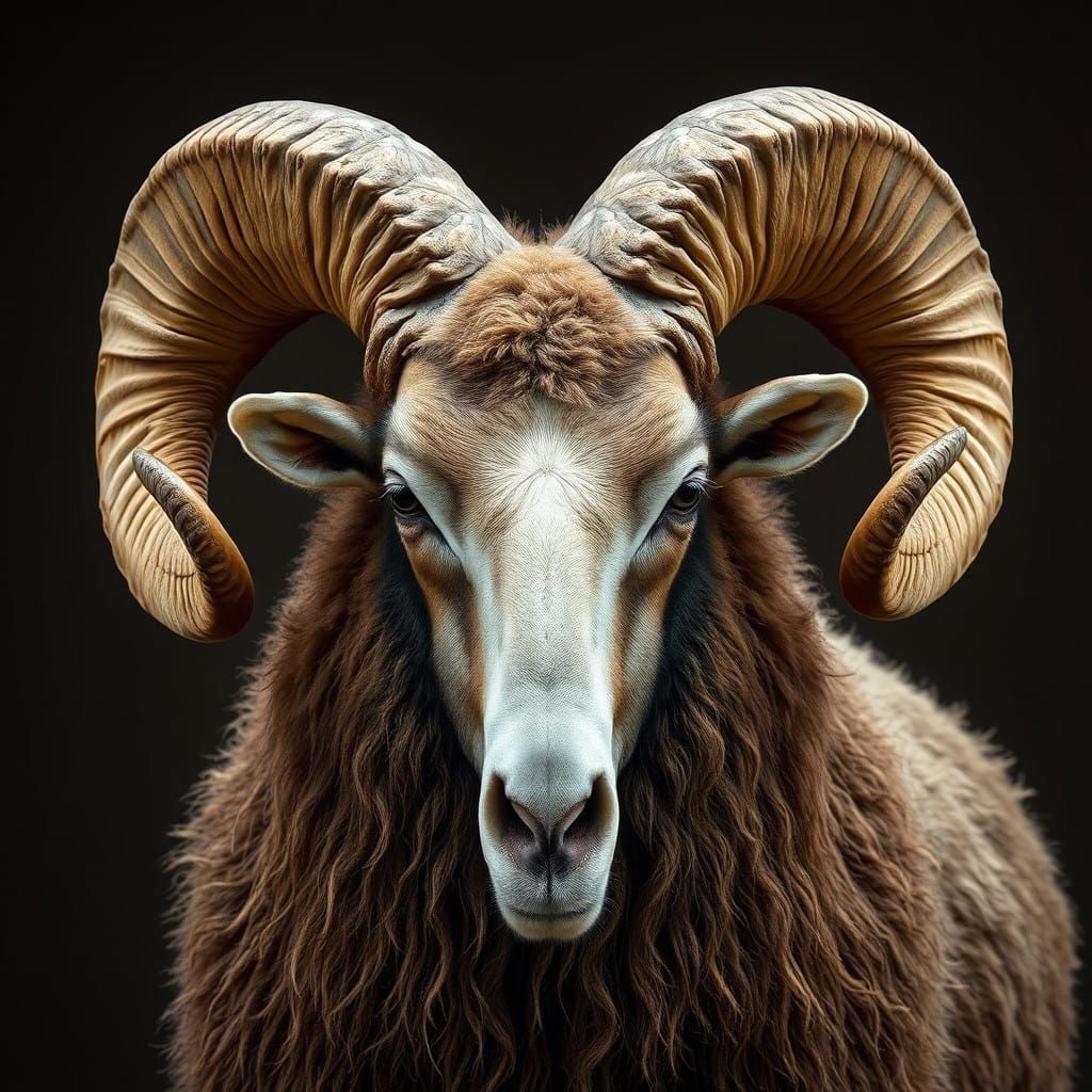 Majestic Draft Ram with Earthy Tones and Majestic Horns
