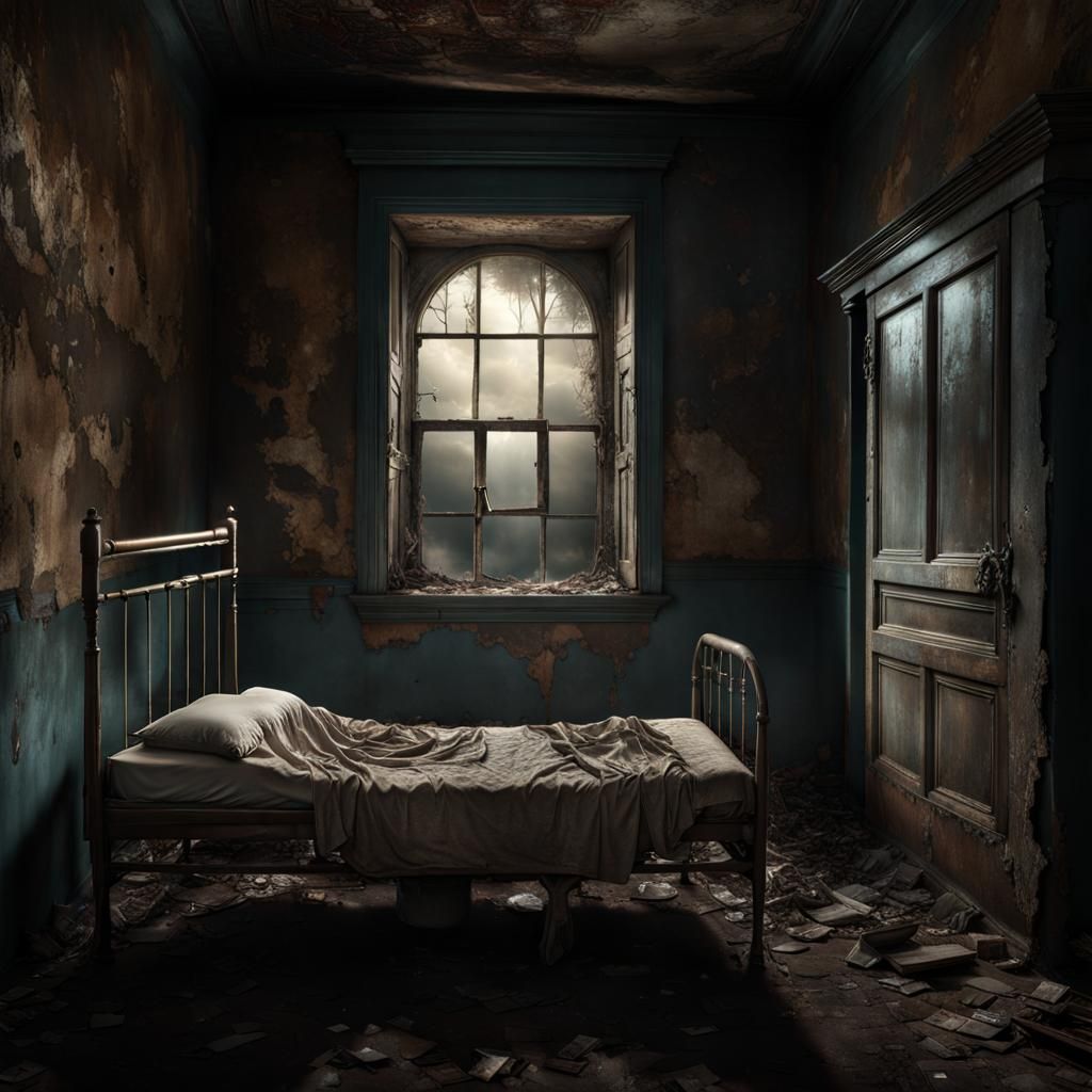 Ghostly Woman in Abandoned Asylum Cell