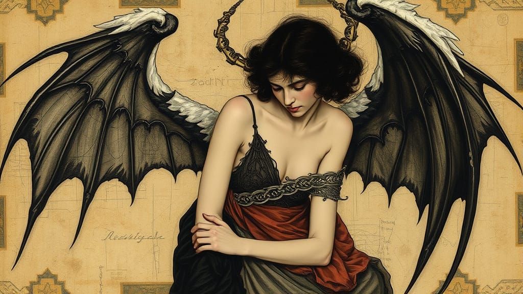 Surreal Portrait of Lucifer in Dark Romantic Style