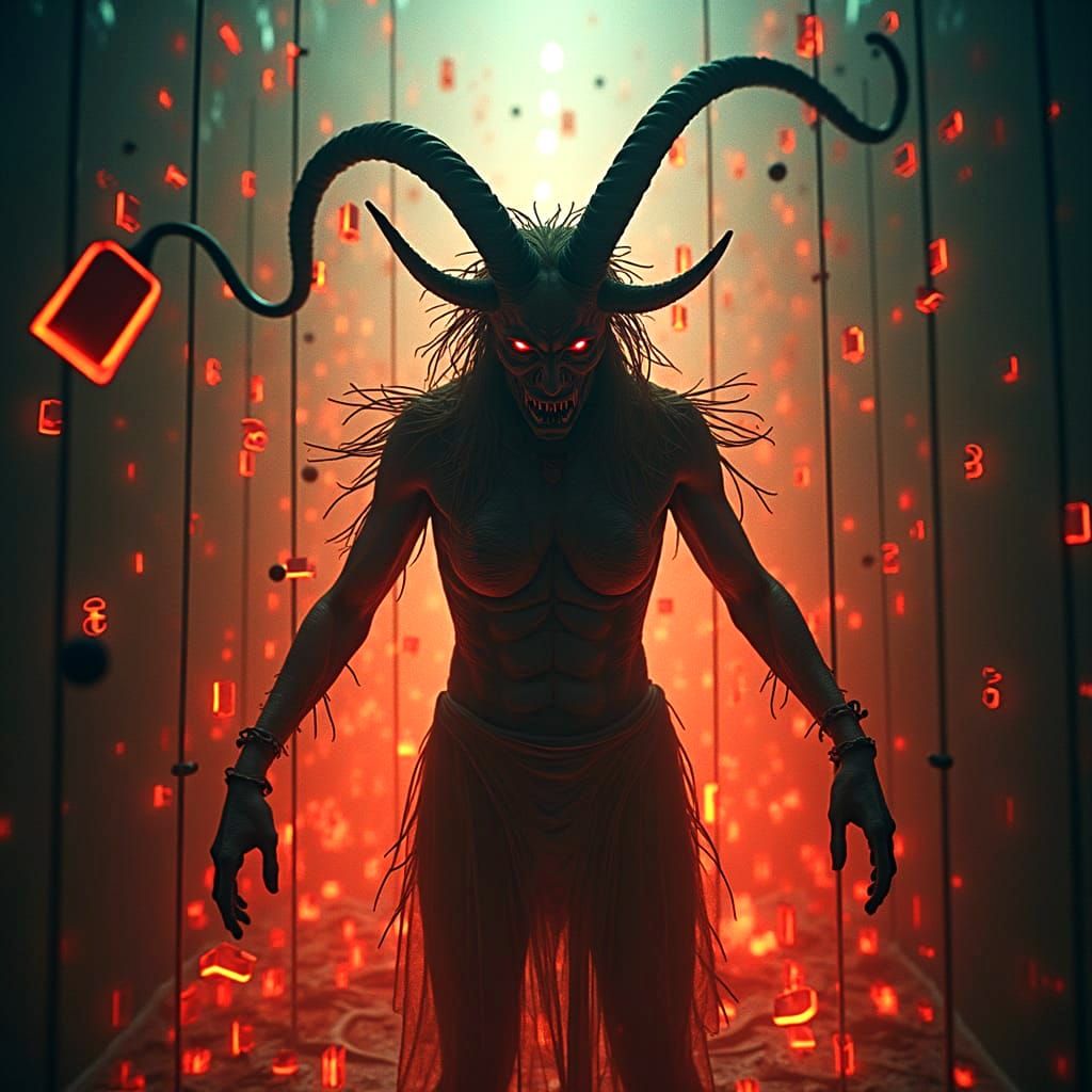 Demon as Optical Illusion in Bright Contrast