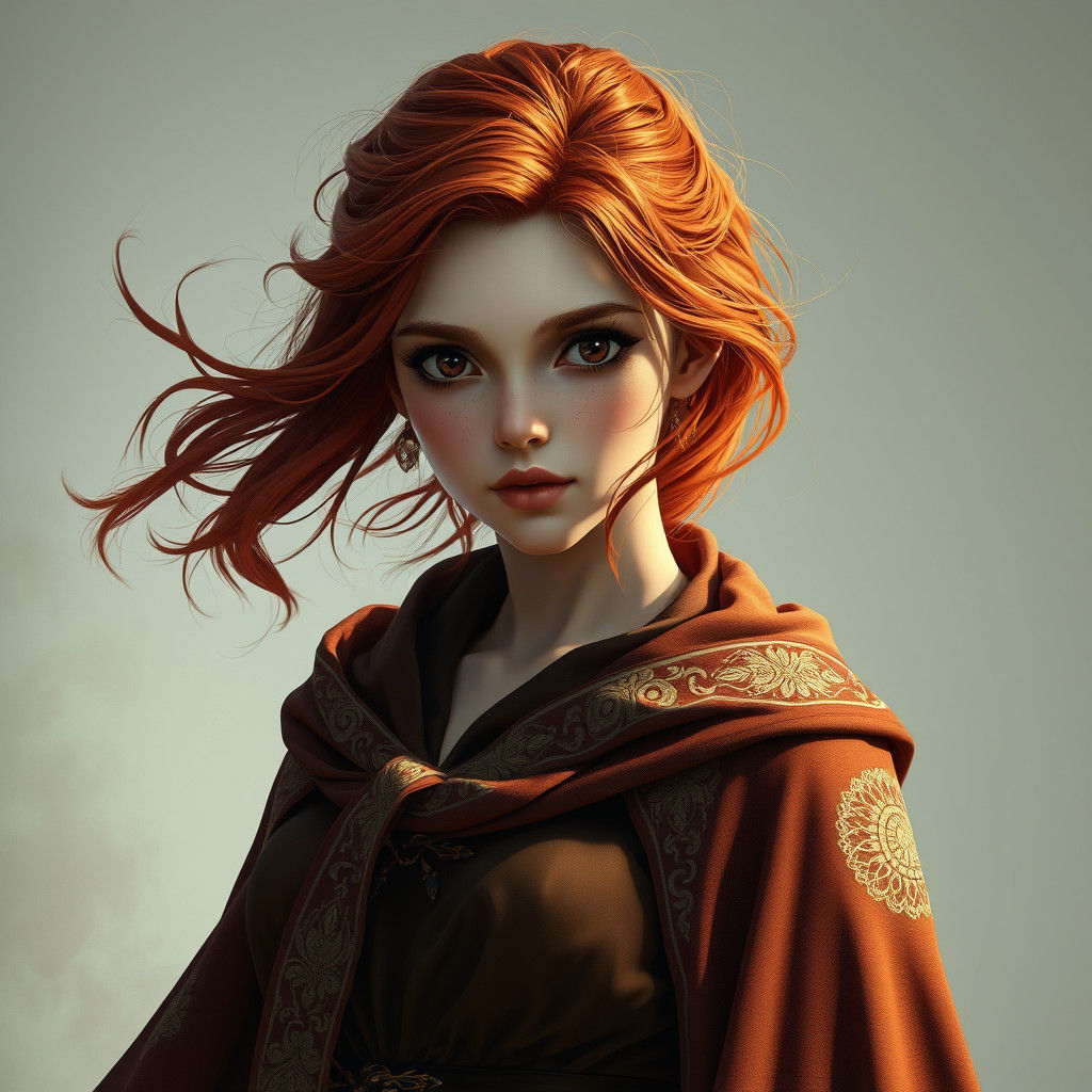 Beautiful Sorceress Portrait in Detailed Matte Painting