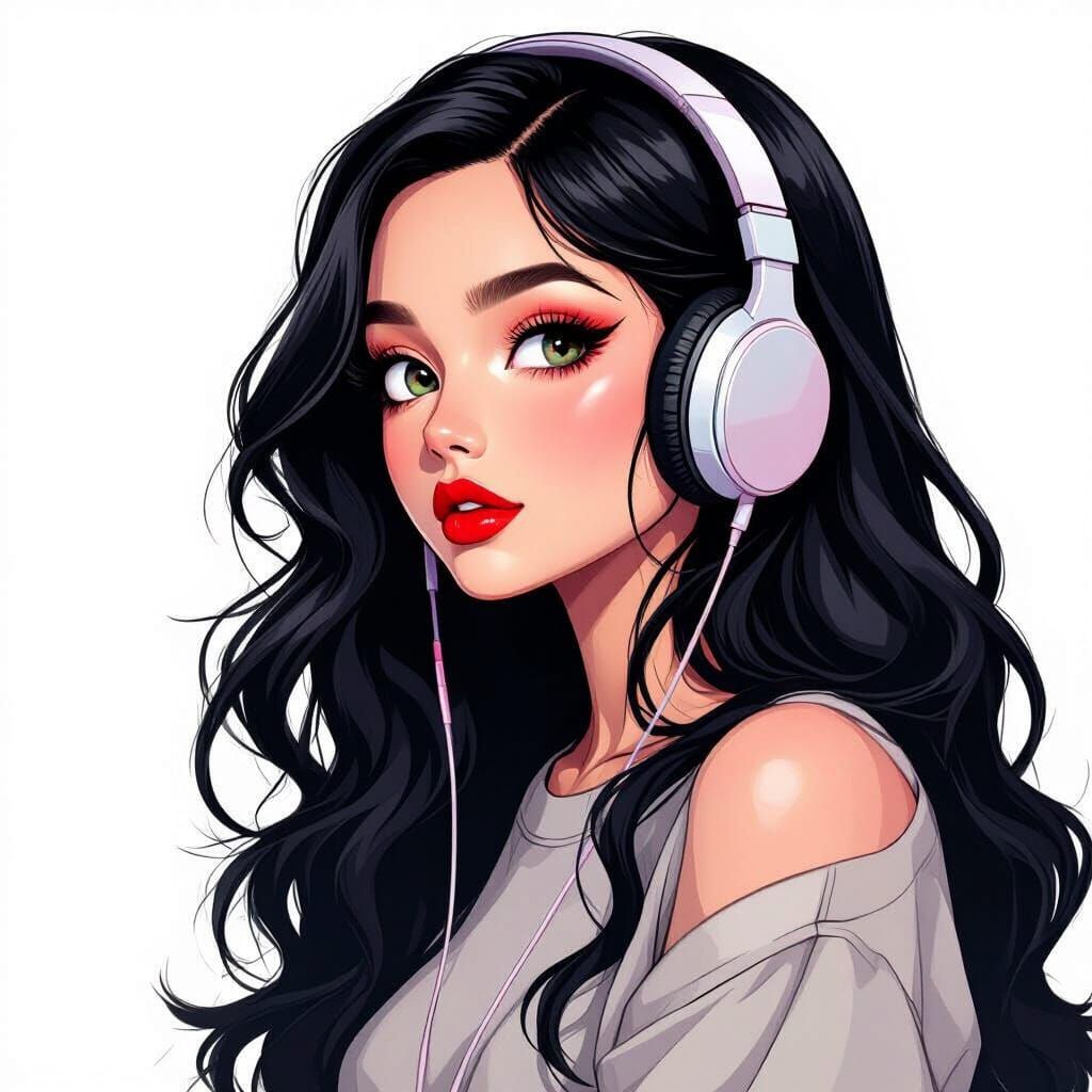 Jelly Art Style Girl With Arrogant Expression