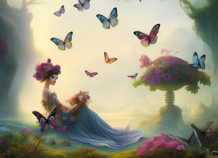 Butterfly woman