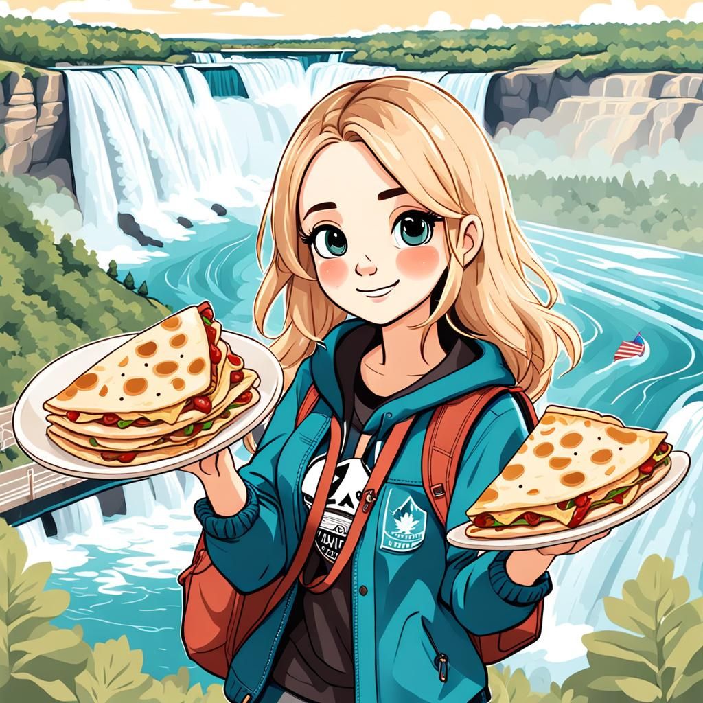 Cute Canadian Girl Enjoying Niagara Falls Trip