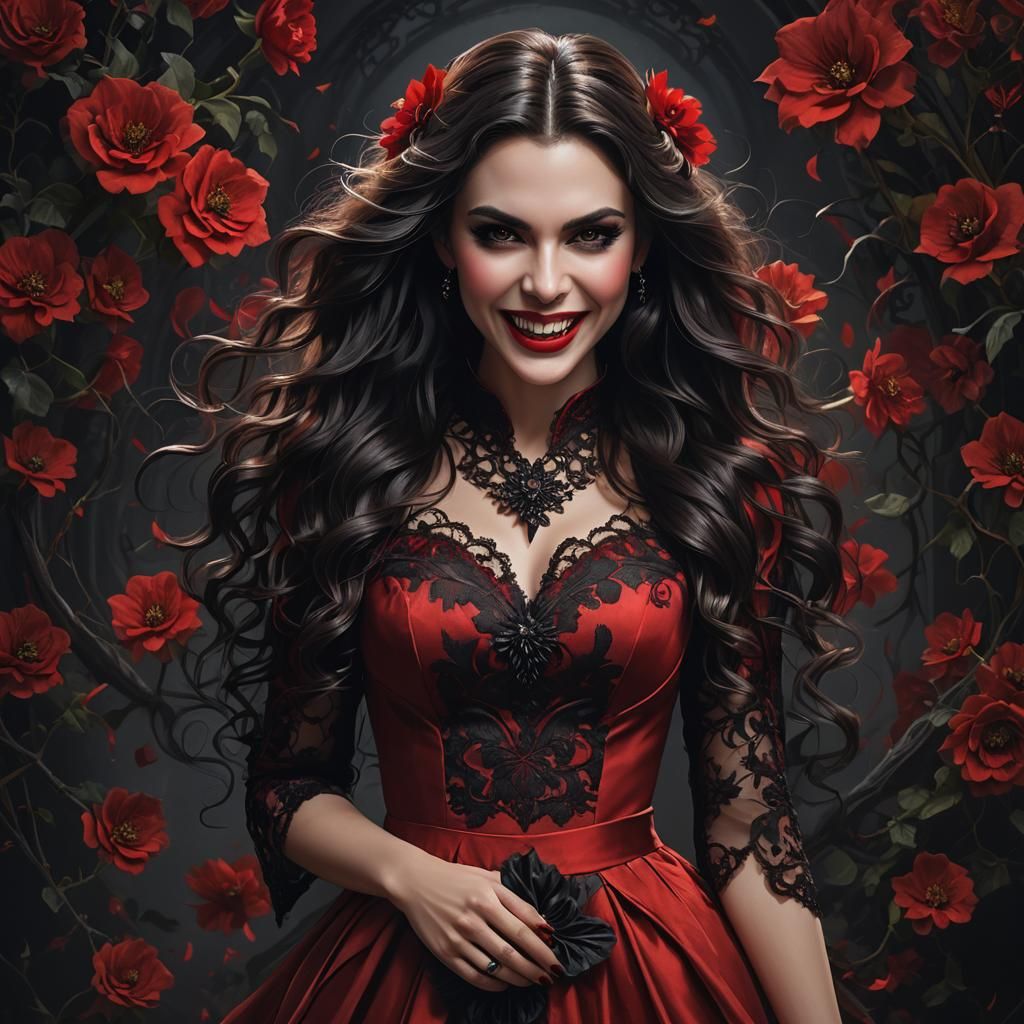 Beautiful Vampire Portrait in Hyperrealism