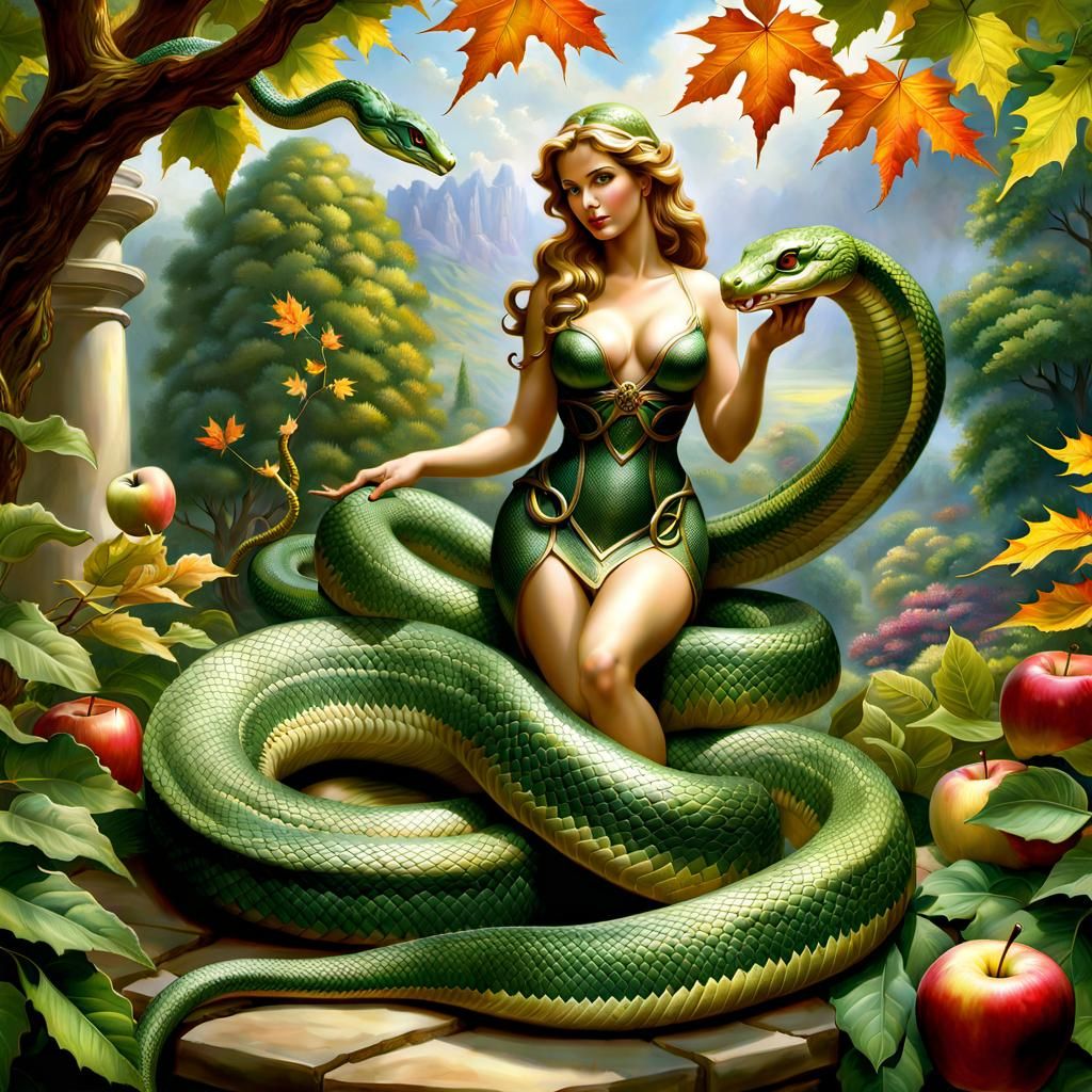 Eve and the Serpent: Garden of Eden