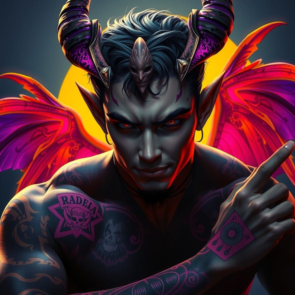 Dark Fae Warrior in Grim Gritty Fantasy Scene